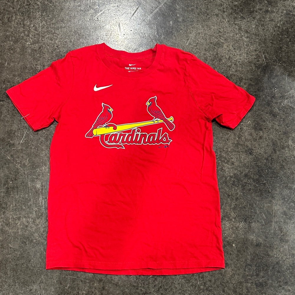Nike Red Cardinals Graphic Tee with Yellow Accent